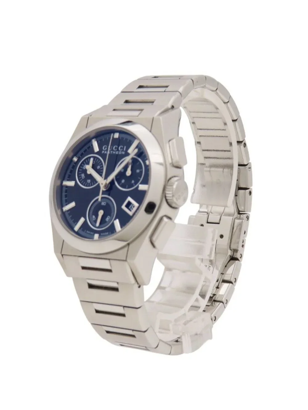 Gucci Pantheon 115.4 Quartz Watch Stainless Steel Black Dial Boys